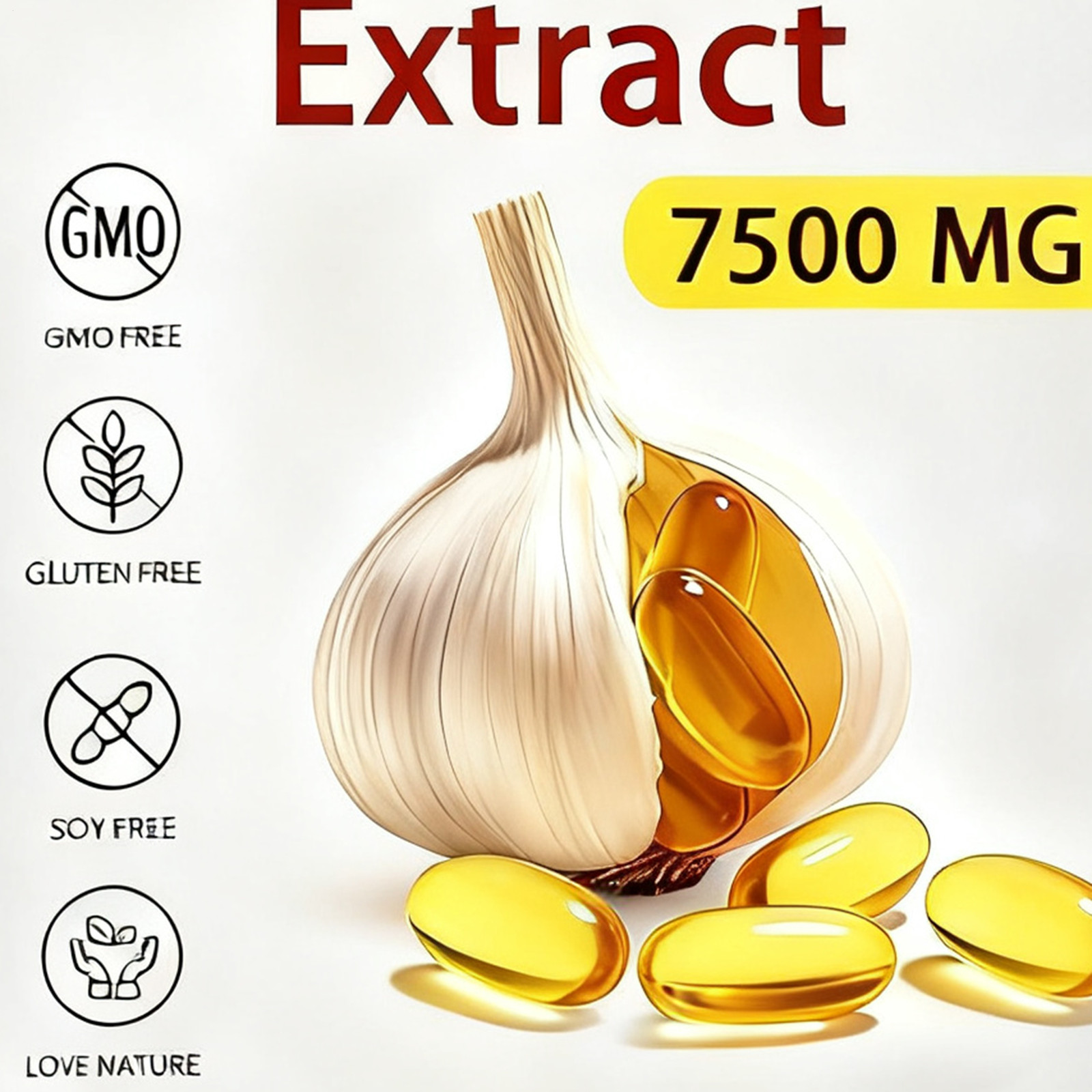1-3pk Elare Aged Garlic Extract 300 Odorless 7500mg Softgels Heart Immune