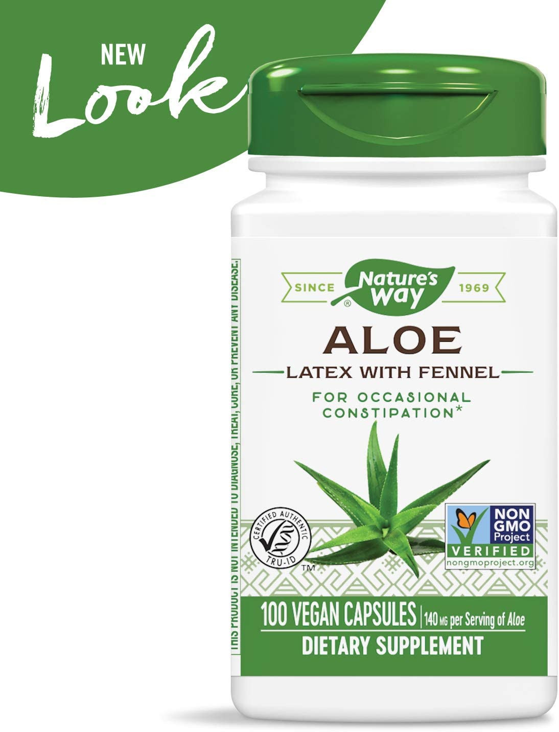 Nature’s Way Aloe Latex with Fennel, for Constipation, 100 Vegan Capsules