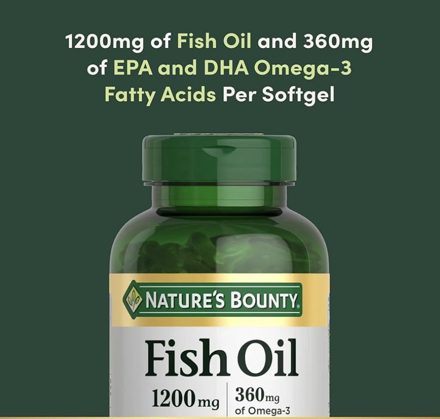 Nature’s Bounty 1200mg Fish Oil Omega 3 Supplement Supports Heart Health 200 Ct