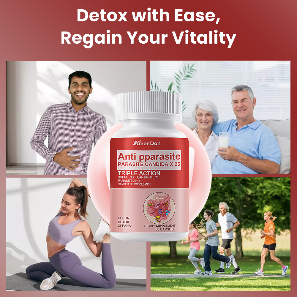 Candida Cleanse 60 Caps – parasite detox clean, Natural Herbs for Intestinal