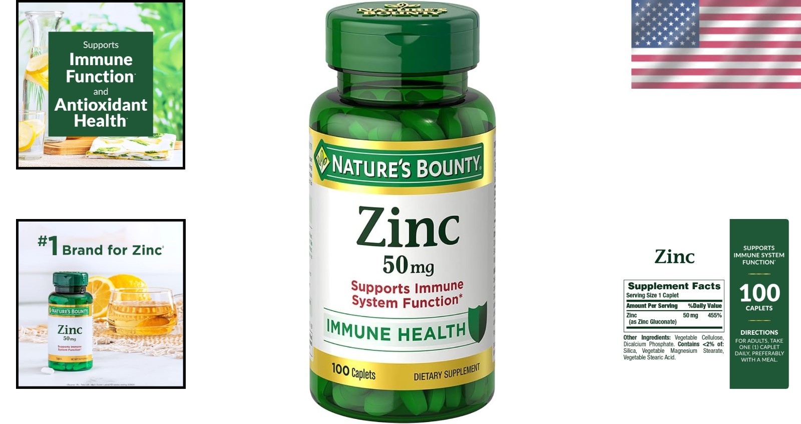 NATURES BOUNTY ZINC ~ Supports Immune Health 50mg., 400 ct Tablets ~ Exp 10/2029