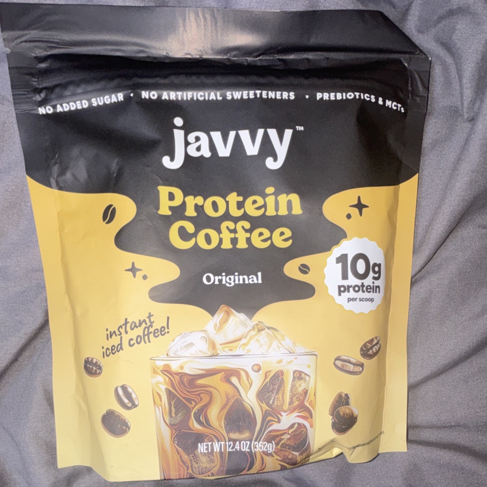 Javvy Original Protein Coffee Powder 12.4 oz No Added Sugar MCTs Prebiotics
