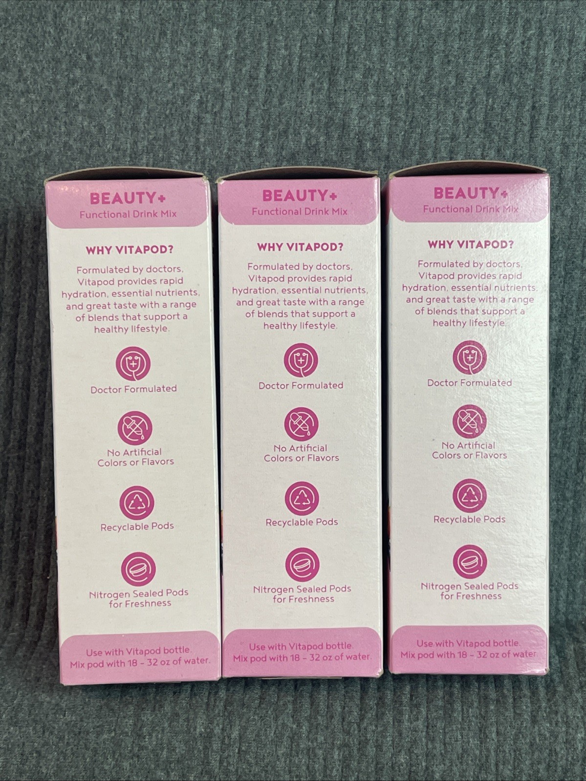 Lot of 3 VITAPOD Paris Hilton Refill Pods Radiant Rose 7 Pods In box, 21 Total