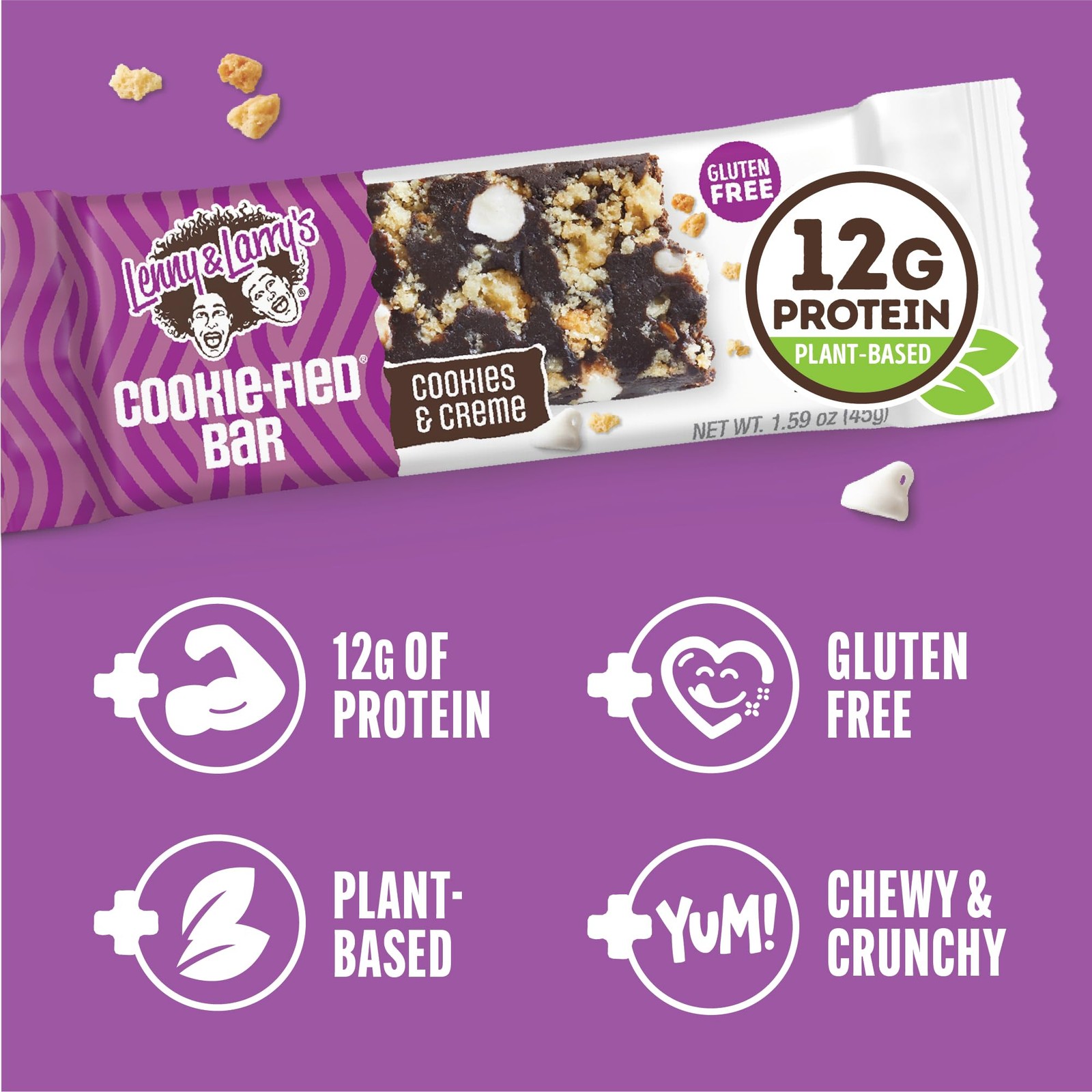 Lenny & Larry’s Cookie-fied Protein Bar – 1.59 Ounce (Pack of 9), No Color