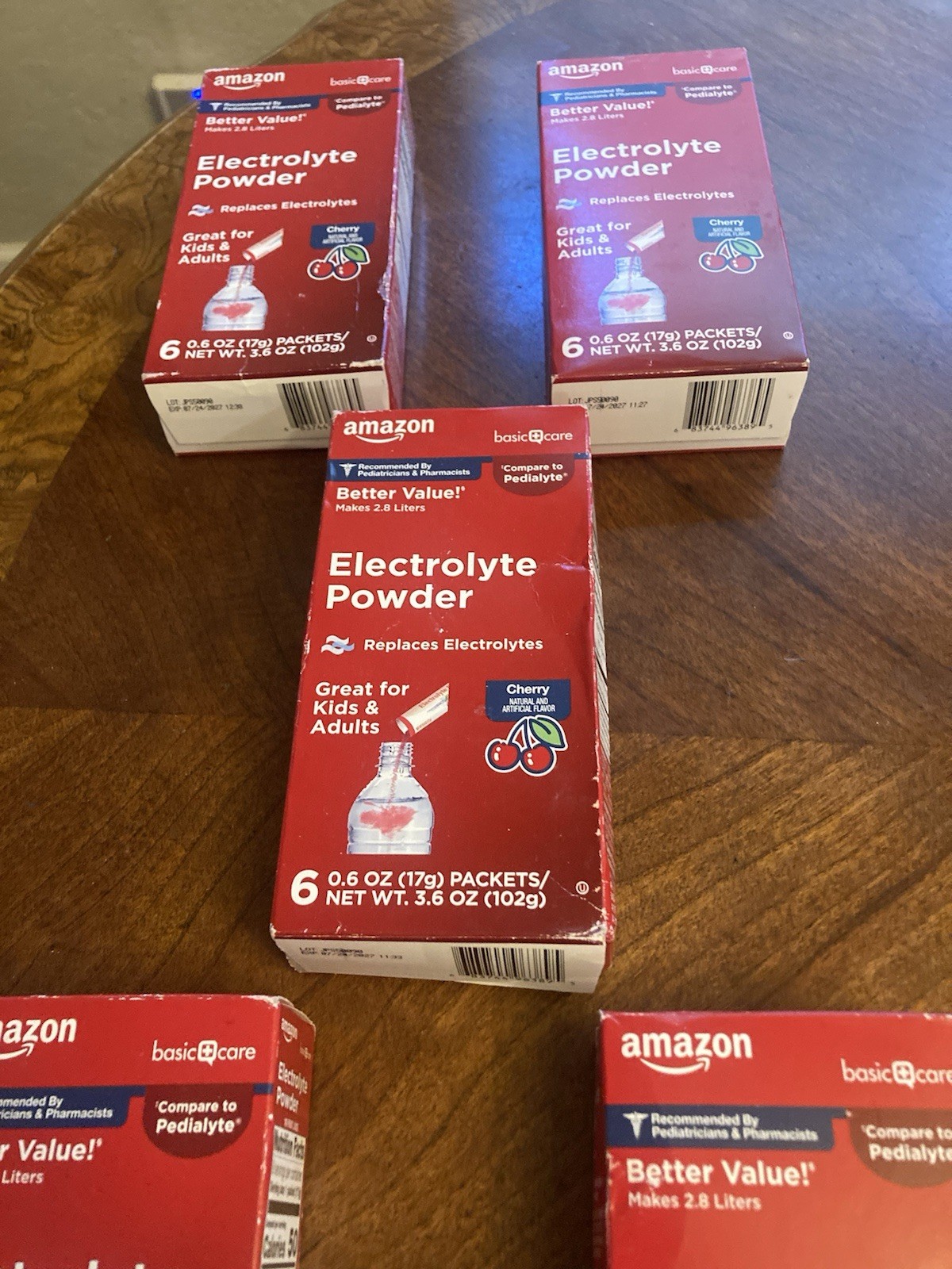 Amazon Basic Care Electrolyte Powder Packets Cherry Lot Of 5 Boxes Exp. 7/2027