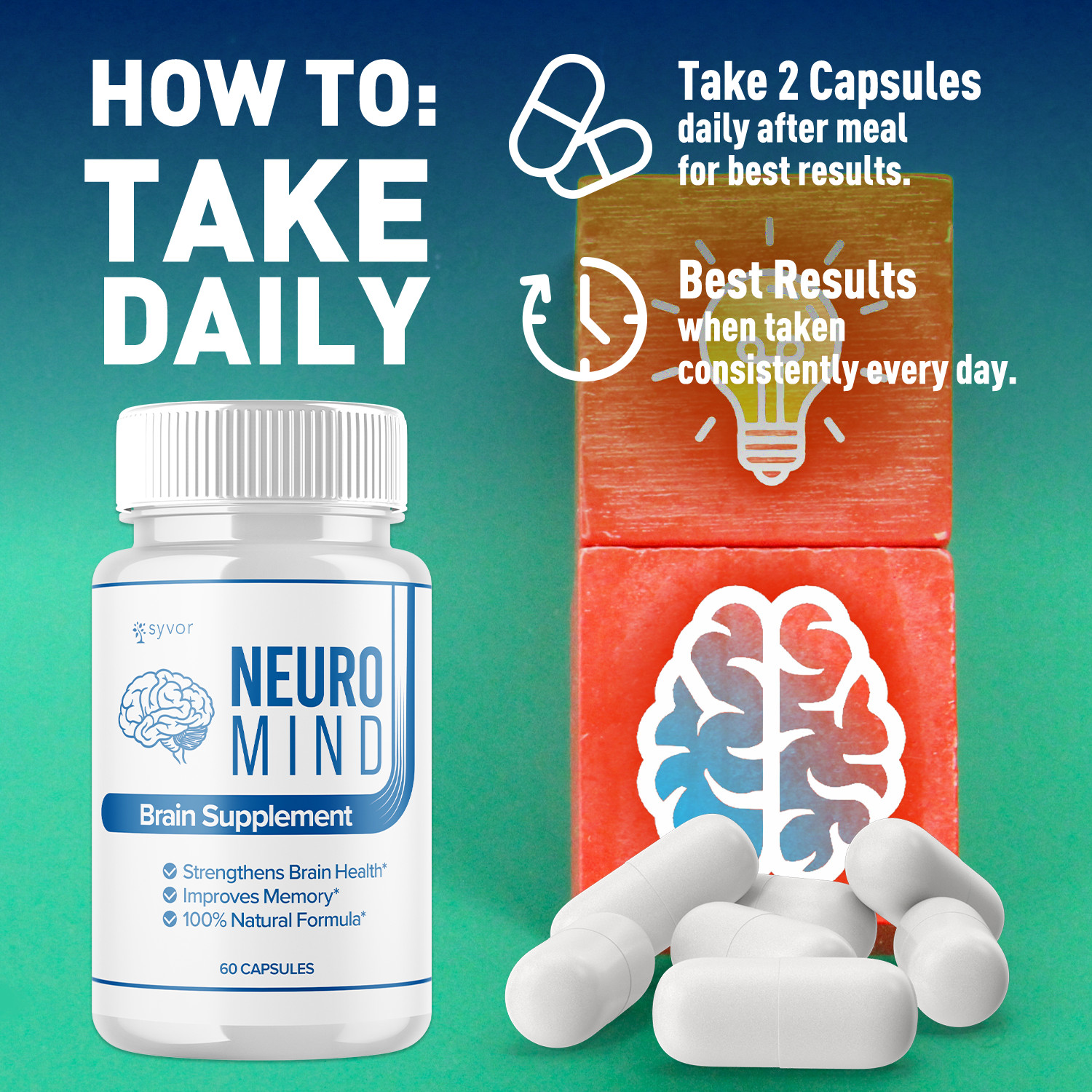 (5 Pack) Neuro Mind Nootropic All Natural Neuro Mind Max Supplement 300 Capsules
