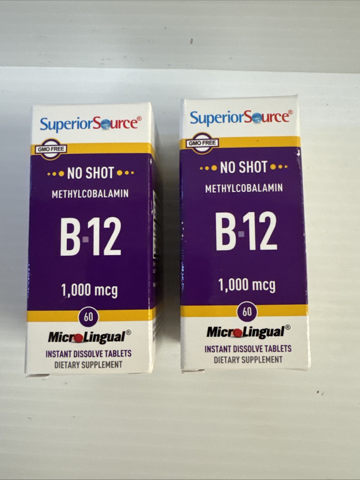 Lot Of 2 Methylcobalamin B-12, 1,000 mcg, 60 MicroLingual® Instant Dissolve Tabl