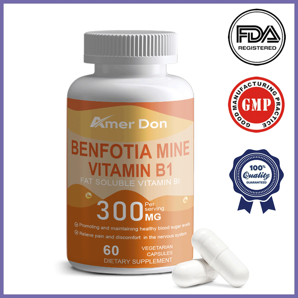 Benfotiamine 300mg 60Caps Vitamin B1 Benfotiamine Thiamine Fat-Soluble