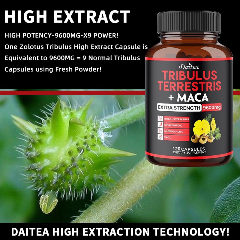 Tribulus Terrestris+Maca Improve Energy Endurance Support Movement 30-120 Pills