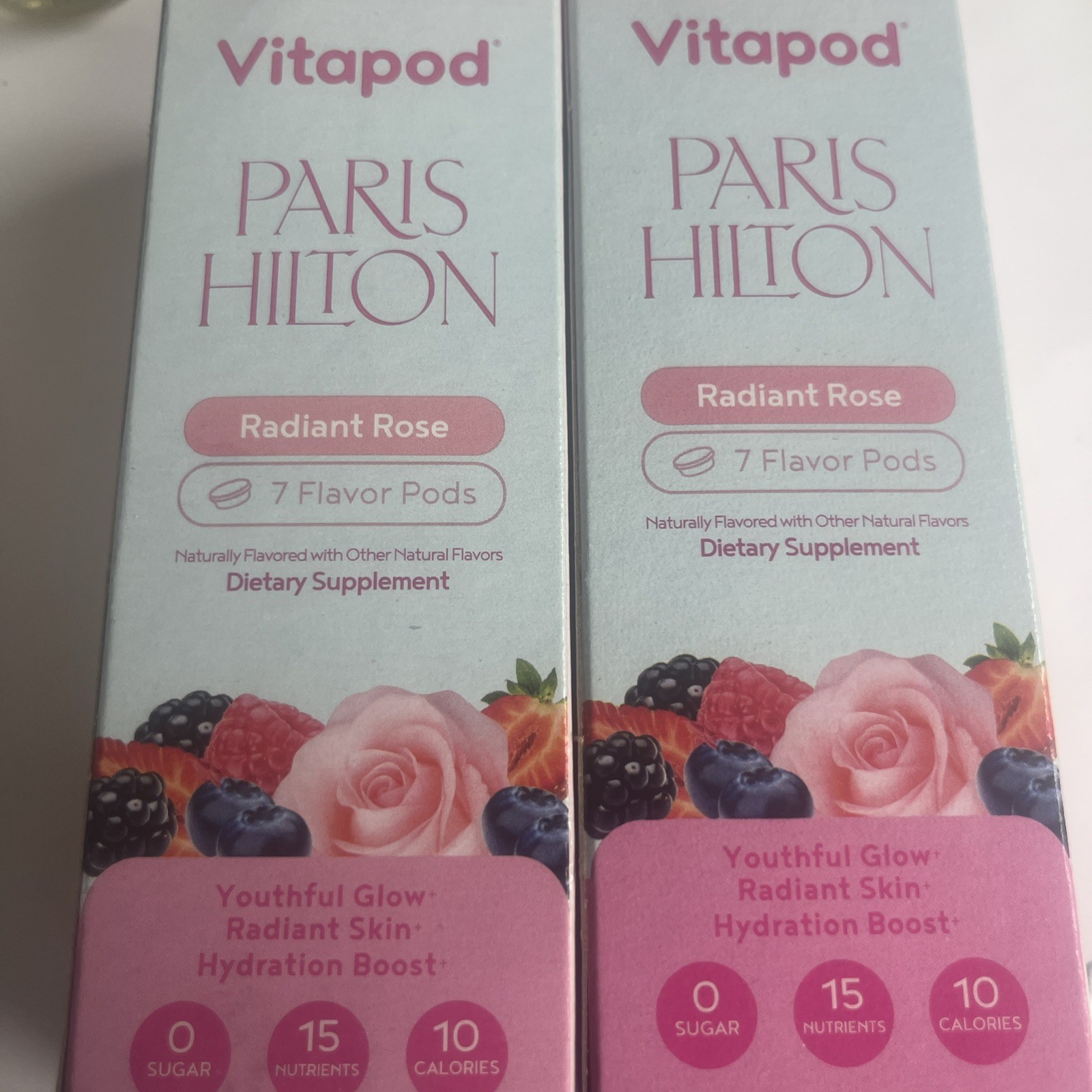 2 * Boxes Of-vitapod Paris Hilton Radiant Rose Drink Pods (7- Pods Per Box)