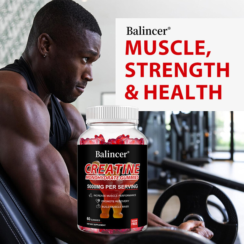 Creatine Monohydrate Gummies Increase Strength Muscle Endurance Energy 60 US