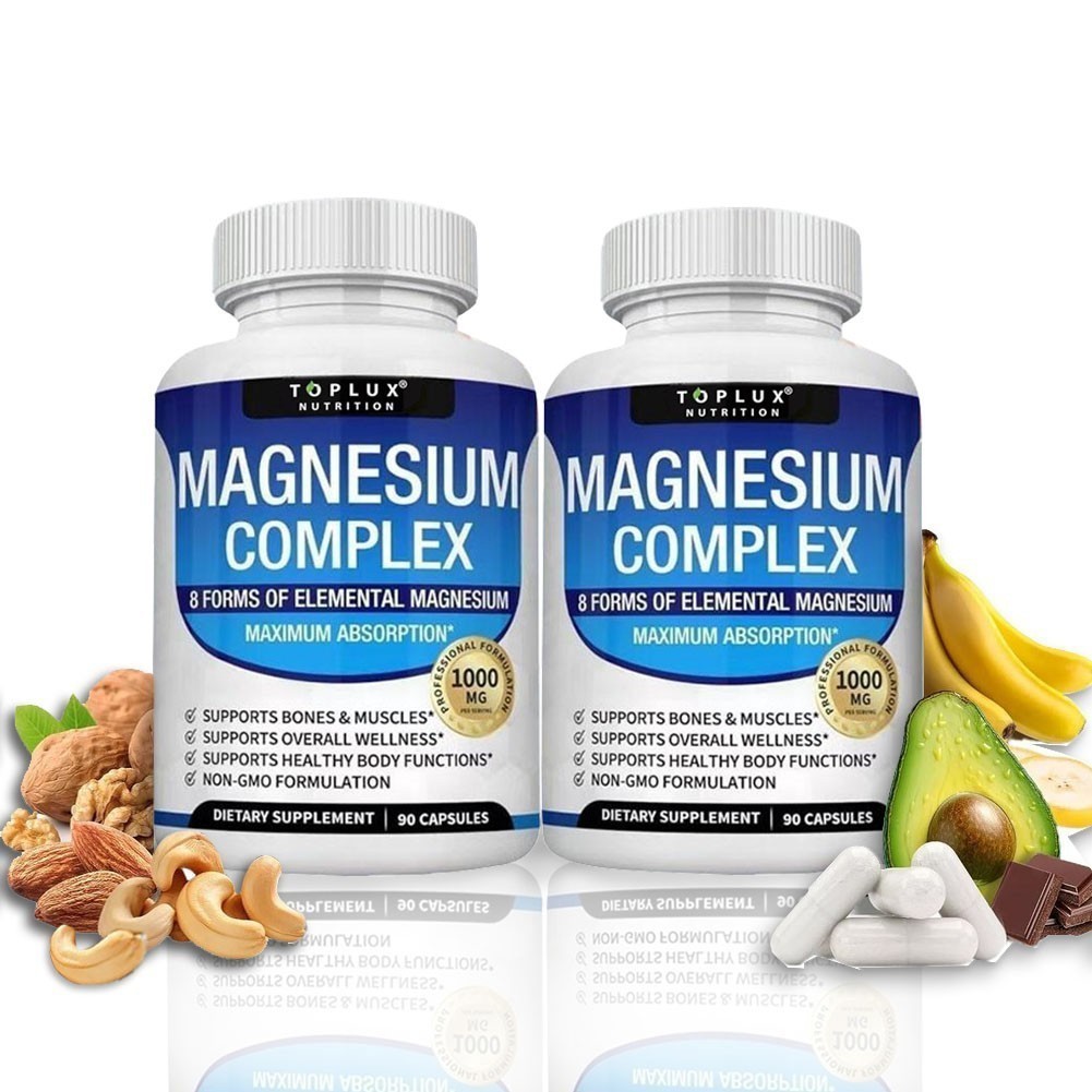 Toplux 1-3X Nutrition Magnesium Complicated 1000mg Supports 8 Elemental Magnesiu