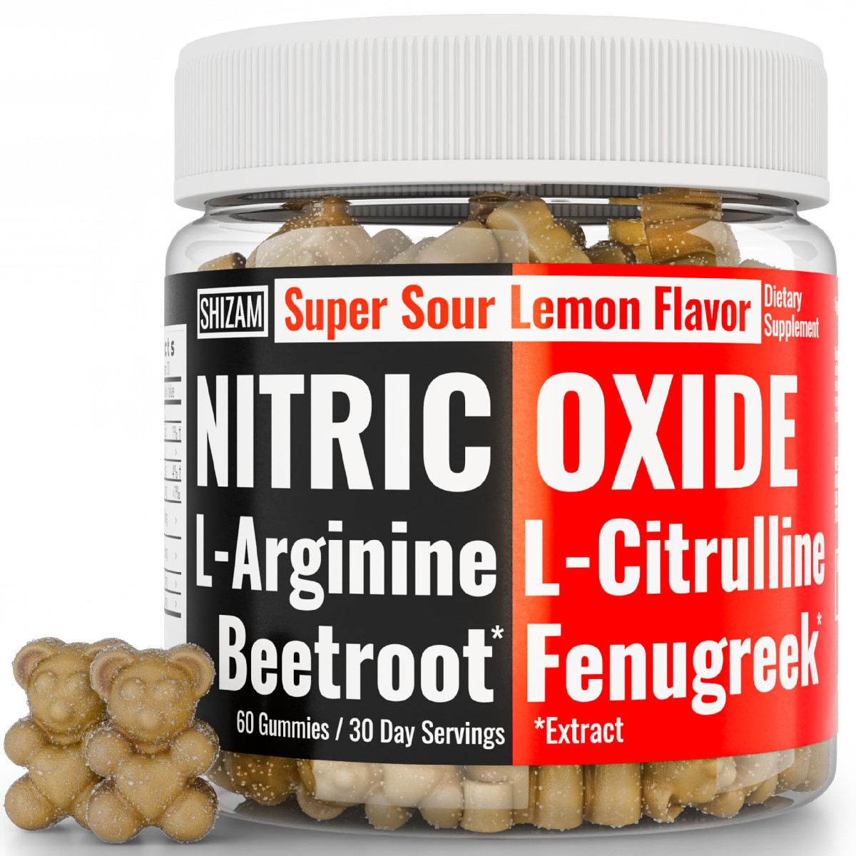 Shizam Beets Fenugreek Super Nitric Oxide Gummies W L-Arginine L-Citrulline