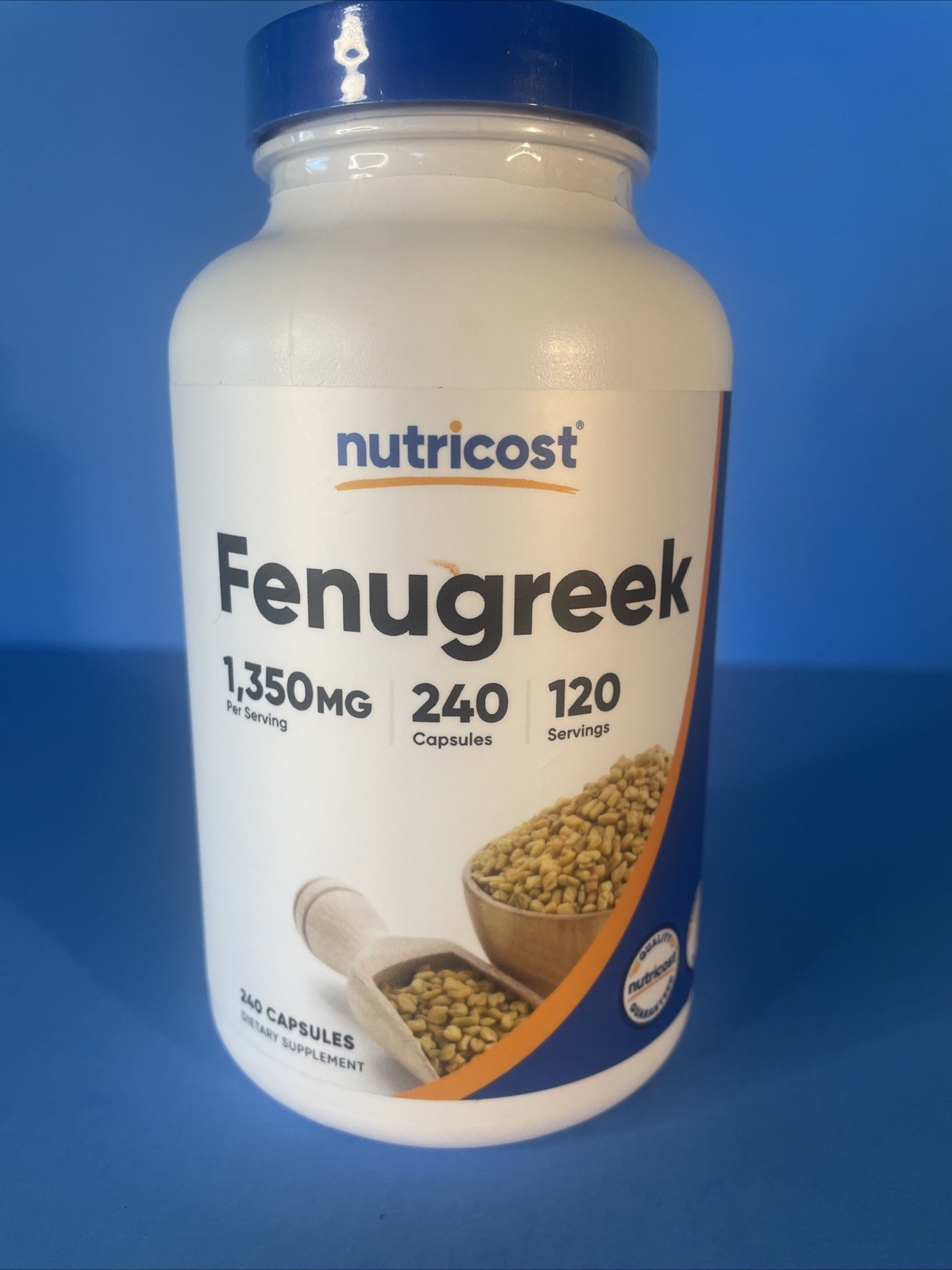 Nutricost Fenugreek Seed 1350mg – 240 Capsules (Non-GMO) Gluten Free EXP 10/2028