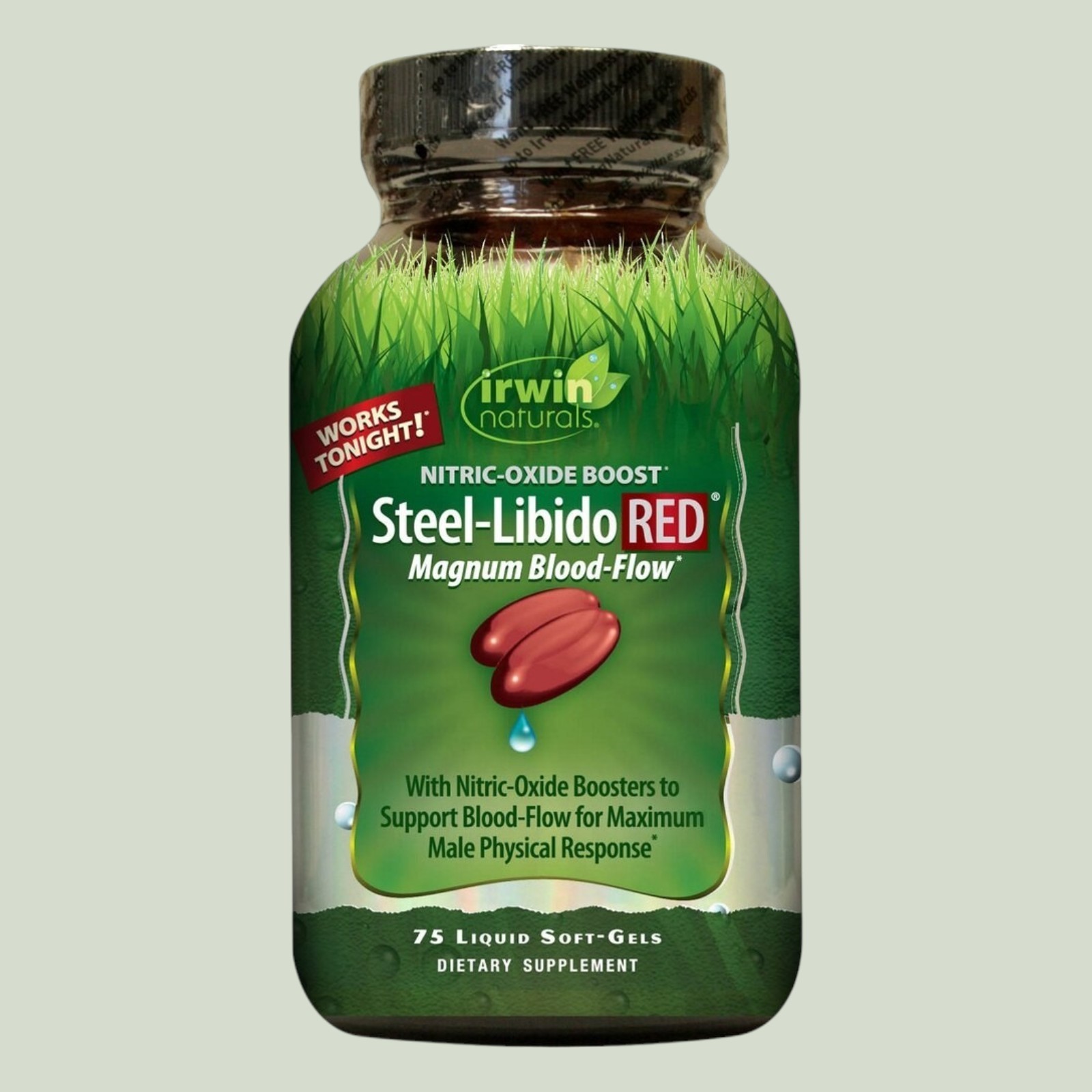Irwin Naturals Steel-Libido Red 75 Softgels Male Support Supplement-NEW!!!