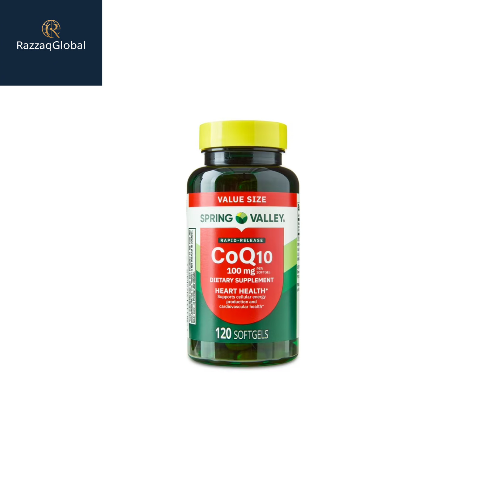Spring Valley CoQ10 100mg Softgels, Heart Health, 120 Ct