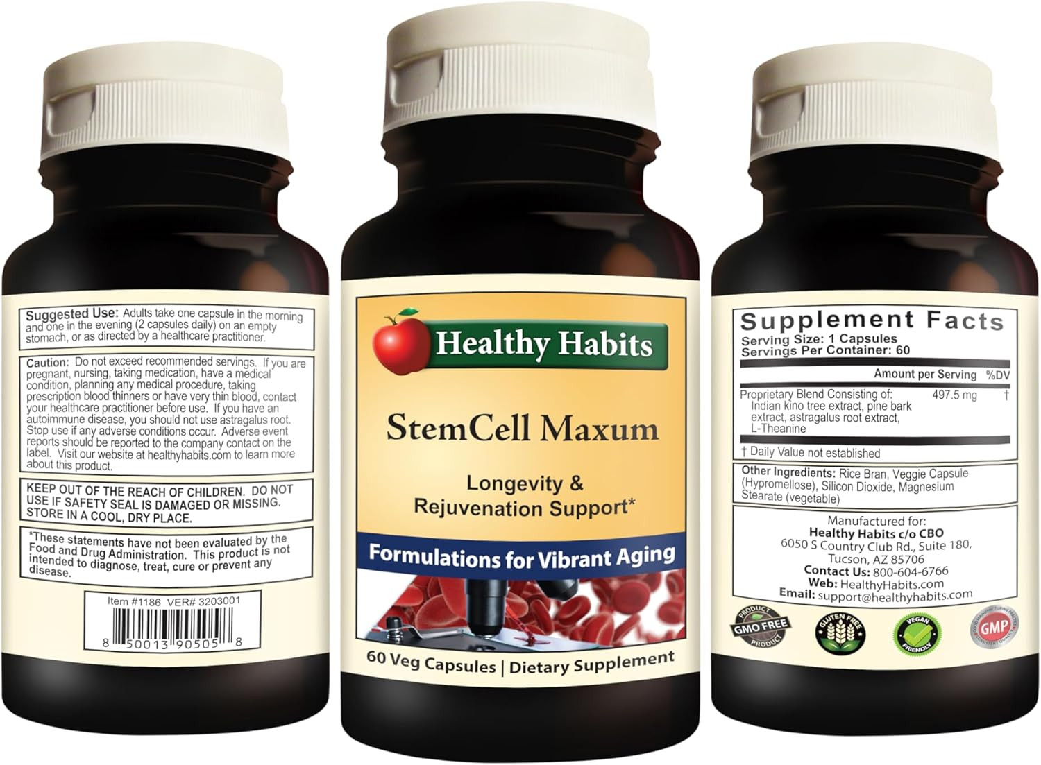 Healthy Habits StemCell Maxum Plant Based Age Defying Support Supplement for Hea