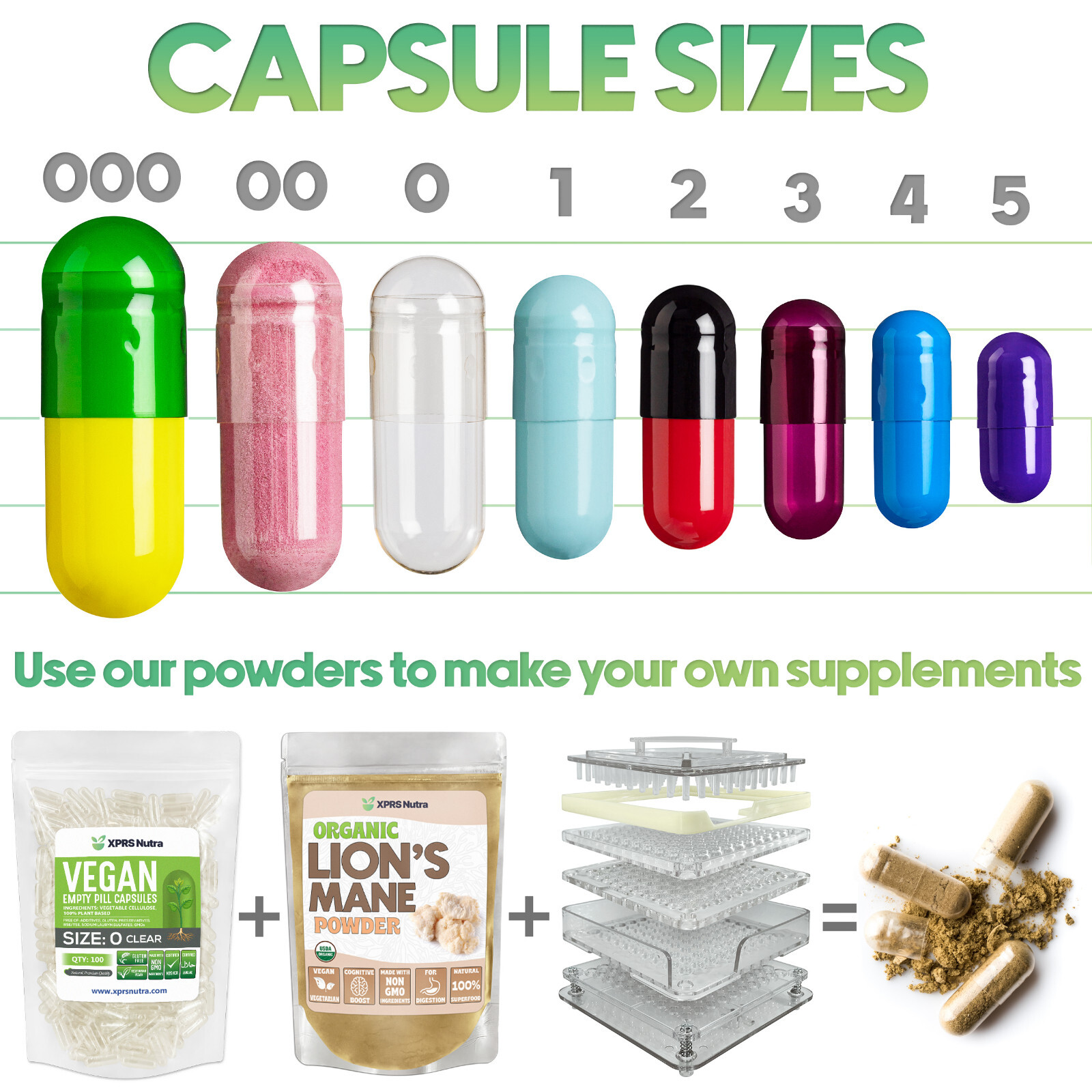 Capsules Express Size 2 Delayed Release Empty Vegan Capsules Pills Vegetable DIY