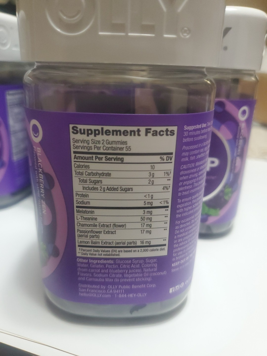 Olly Sleep Gummies 110ct Blackberry Flavor Free Shipping Exp 9/2026