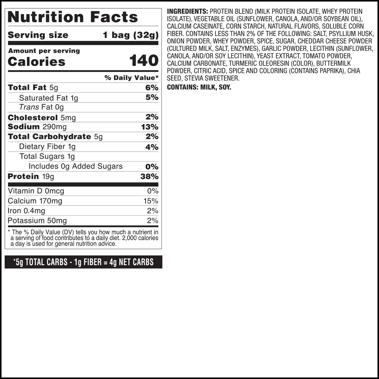 Quest Tortilla Style Protein Chips 19g Protein Pizza Flavor 1.1oz Bags 4 ct