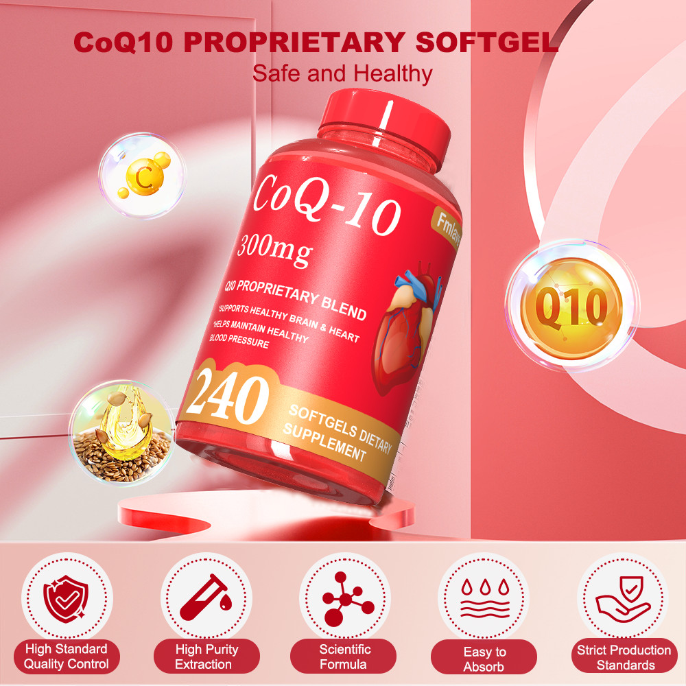 CoQ-10 300mg 240 Softgels Coq10 Co Q10 Coenzyme Heart Support NON GMO Fmlave USA