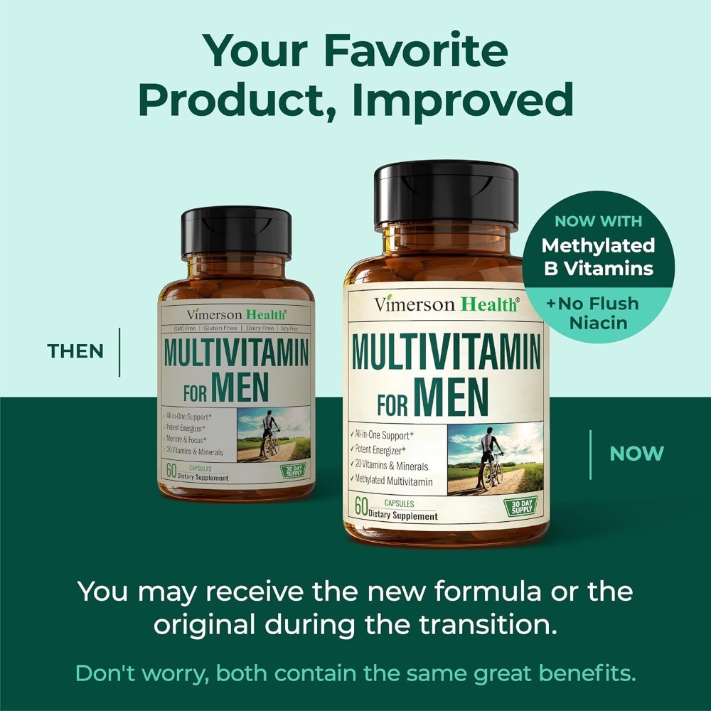 Multivitamin Men Methylated Daily &Capsules B12 A D C Zinc Magnesium 60 capsules