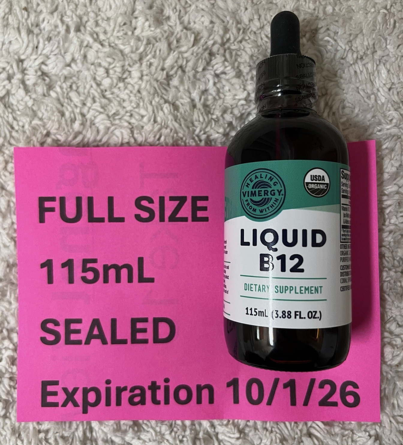 🔥SEALED Vimergy Liquid B12 Supplement – 115mL – FULL SIZE – Expires Oct 2026🔥