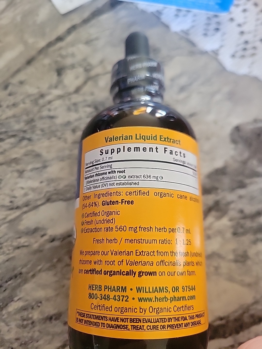 Herb Pharm Valerian 4 oz New/ Sealed Expires 7/2027 Gluten-free!