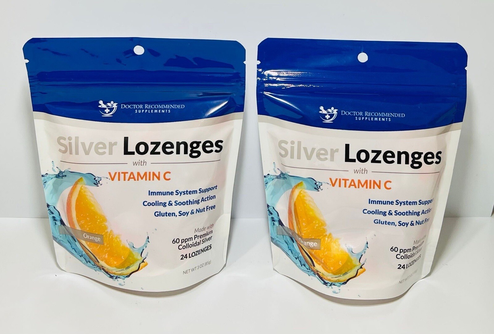 Silver Lozenges with Vitamin C – Premium nano Silver 60PPM Colloidal ✅Duo Pack