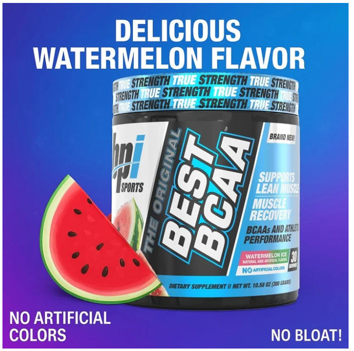 BPI Sports Best BCAA Powder Watermelon Ice 30 Servings 10.58oz