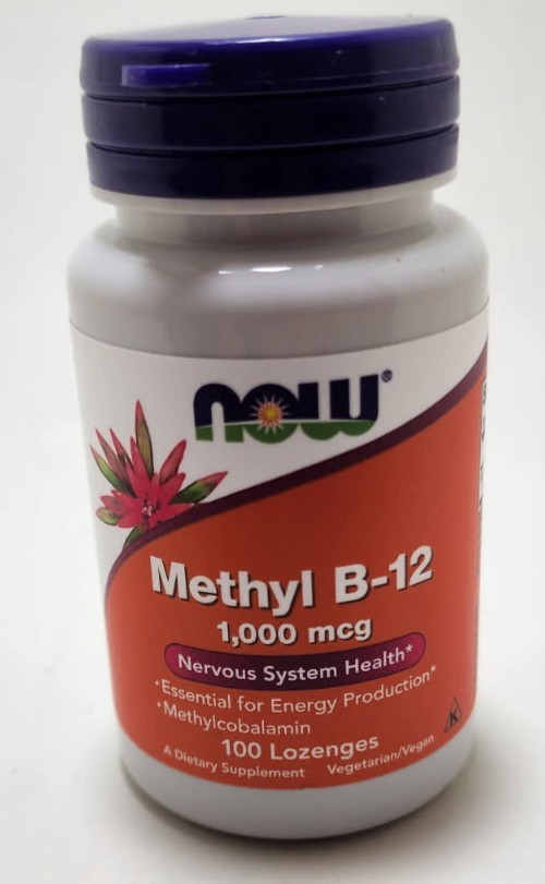 NOW Methyl B-12 1,000 mcg 100 Lozenges Nervous System Health Vegan