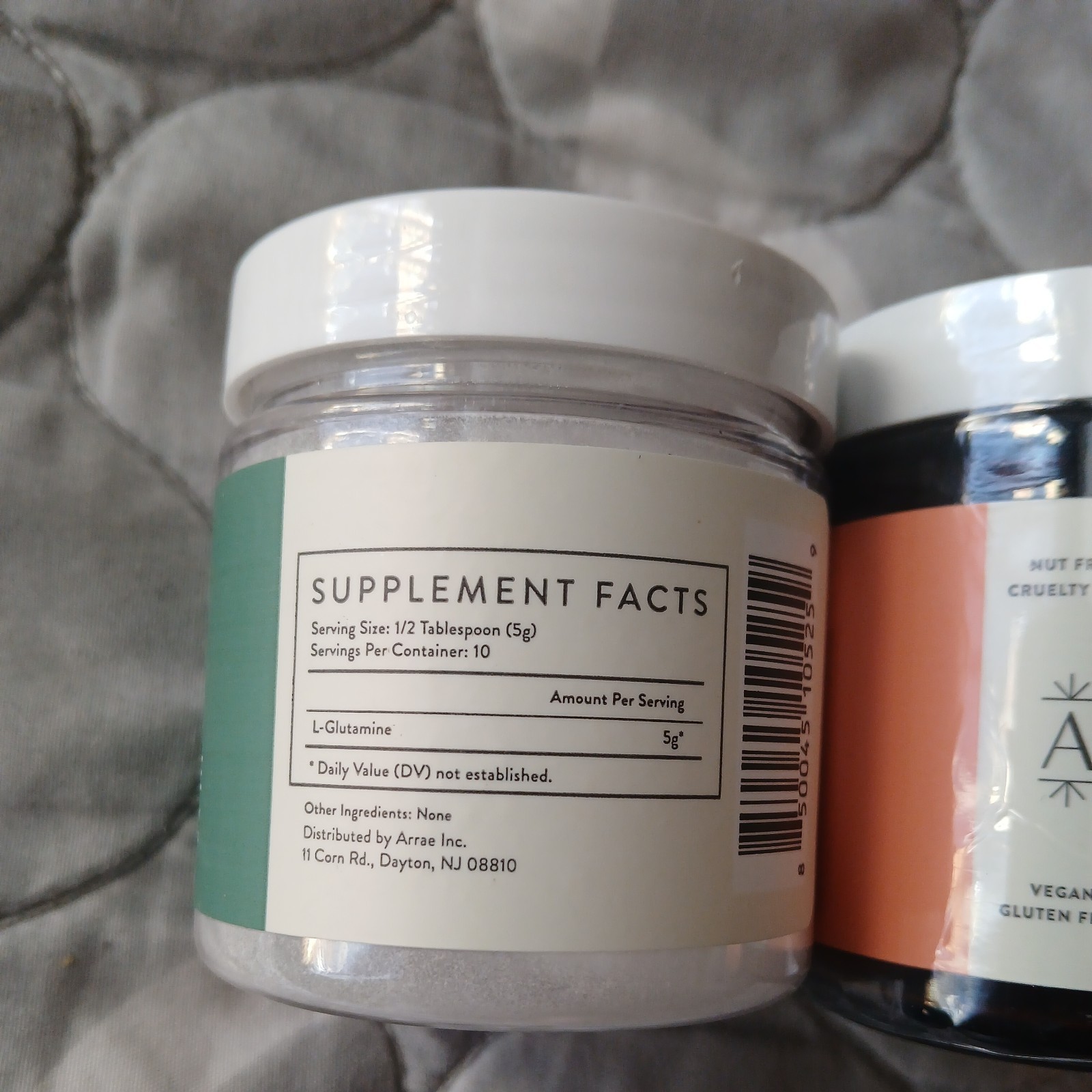 Arrae Duo: L Glutamine 1.76 oz + Natural Energy & Overall Health Support 40 caps