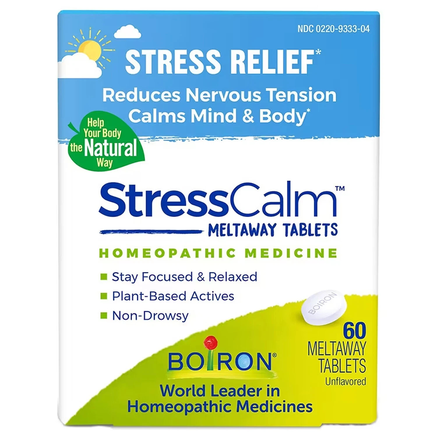 Boiron Stress Relief, Calm Mind/Body Homeopathic Medicine, 60 Meltaway Tablets