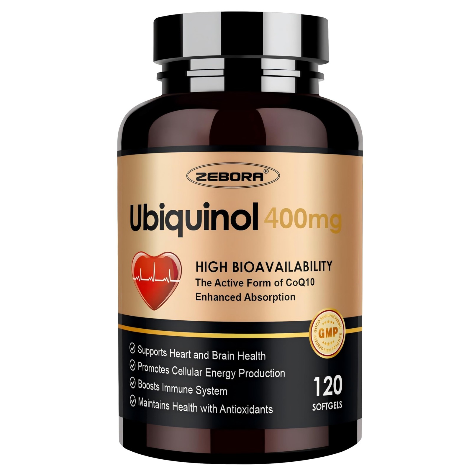 Ubiquinol CoQ10 400mg Softgels with Vitamin C & Vitamin E & Selenium, Max-Abs…