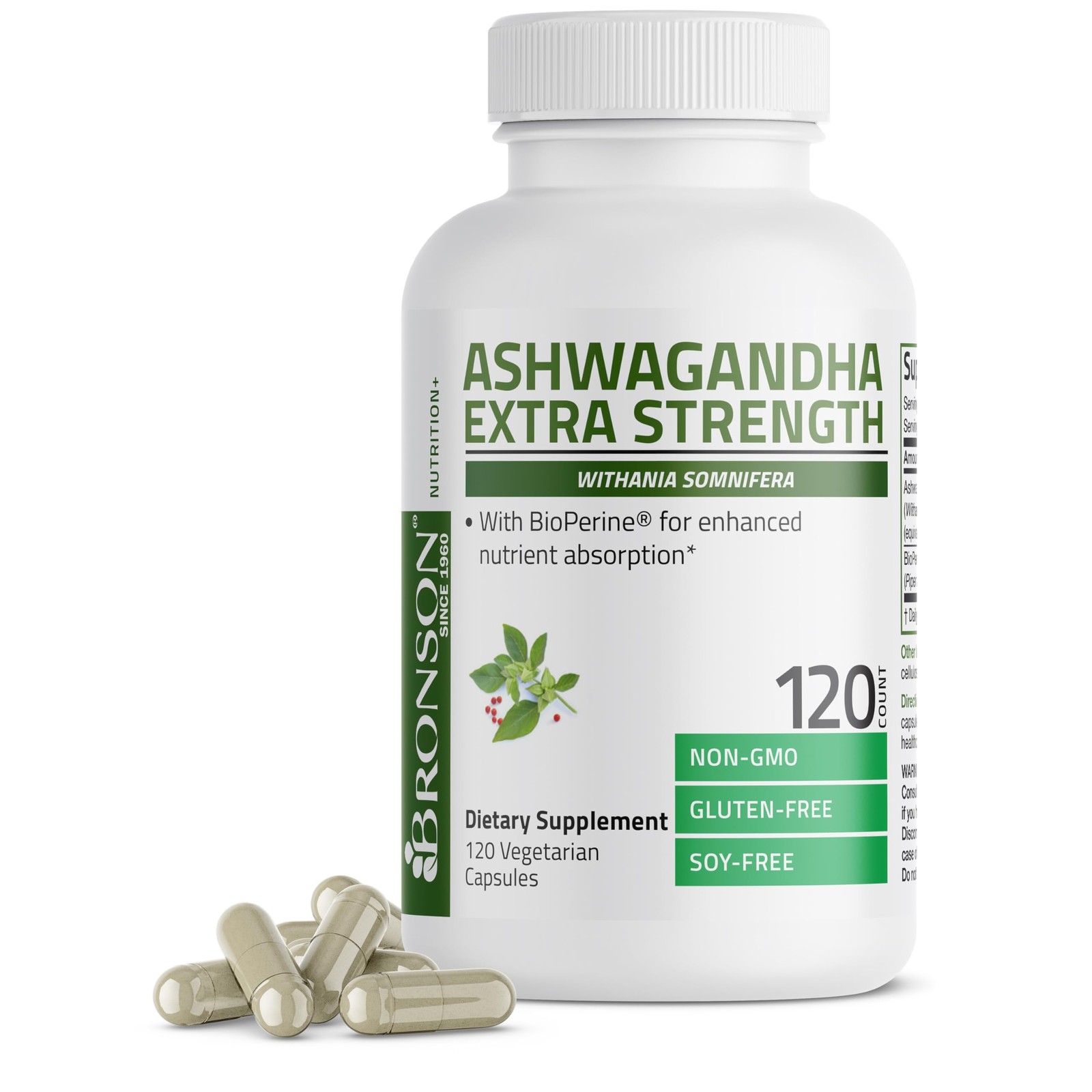 Bronson Ashwagandha Extra Strength Stress & Mood 120 Count (Pack of 1)
