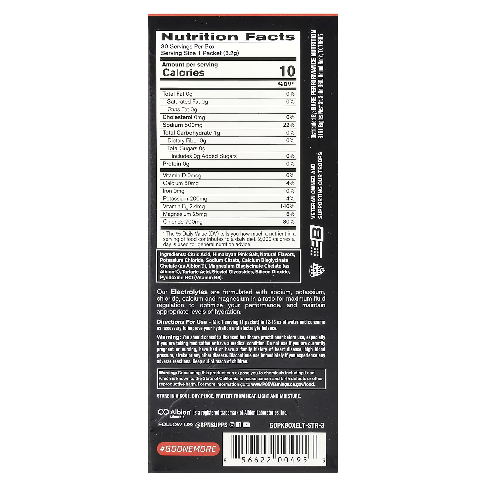 2 X BPN, Electrolytes, Hydration Drink Mix, Strawberry, 30 Packets, 0.2 oz (5.2