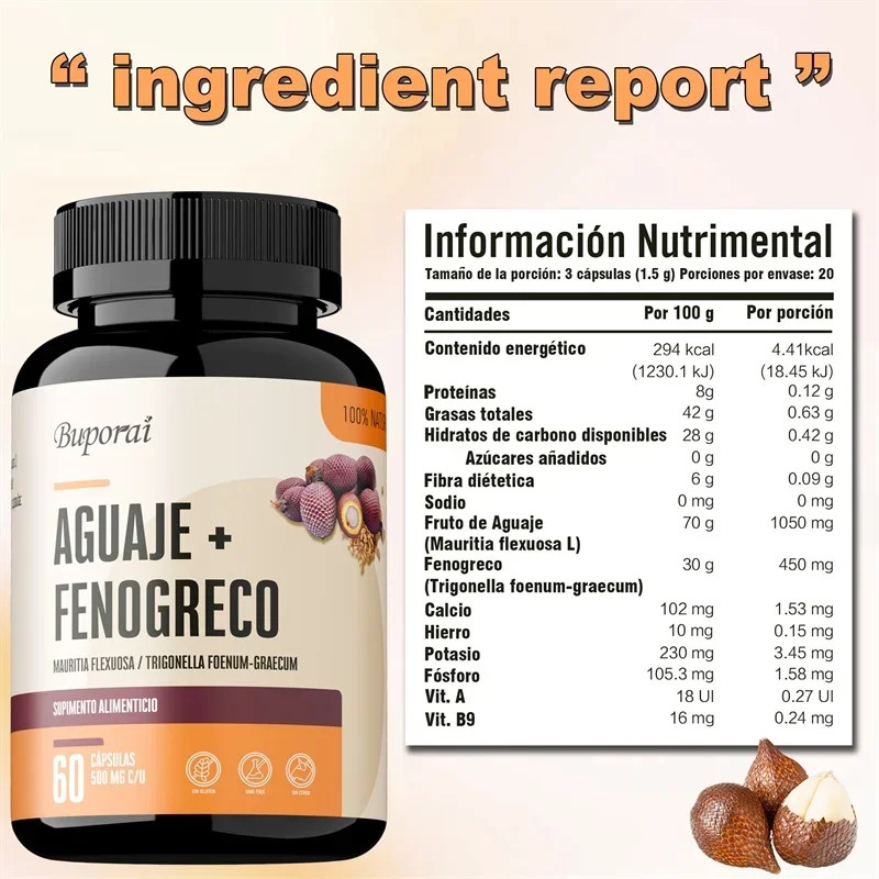 Aguah + Fenugreek 60pcs, Relieve Anxiety, Improve Mood, Balance Hormones, Energy