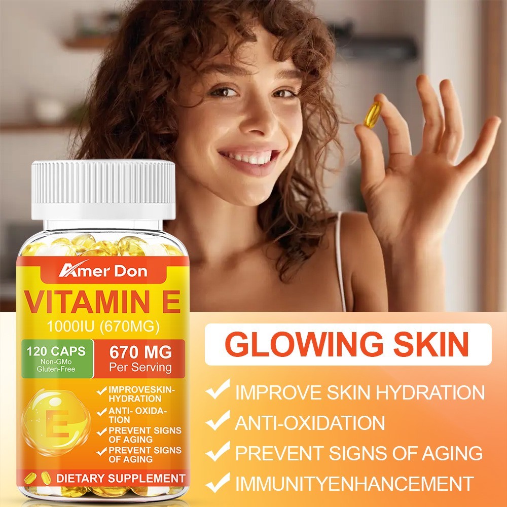 670mg Vitamin E 1000 Iu Capsules – Supports Skin, Hair, Immune and Eye Health