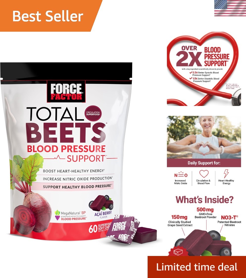 Total Beets Blood Pressure Support Supplements with Beet Powder, Great-Tastin…