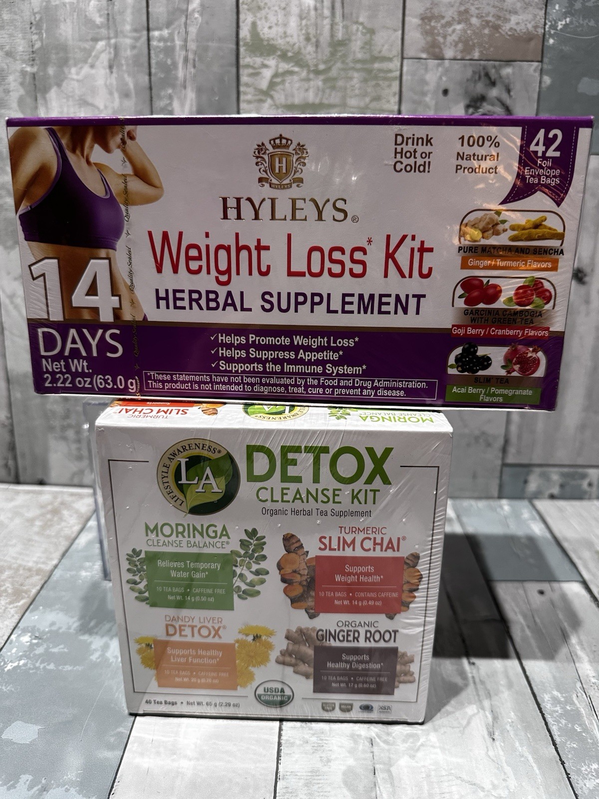 14 Days Weight Loss Kit & Detox Cleanse Kit Assorted, 82 Foiled Tea Bags