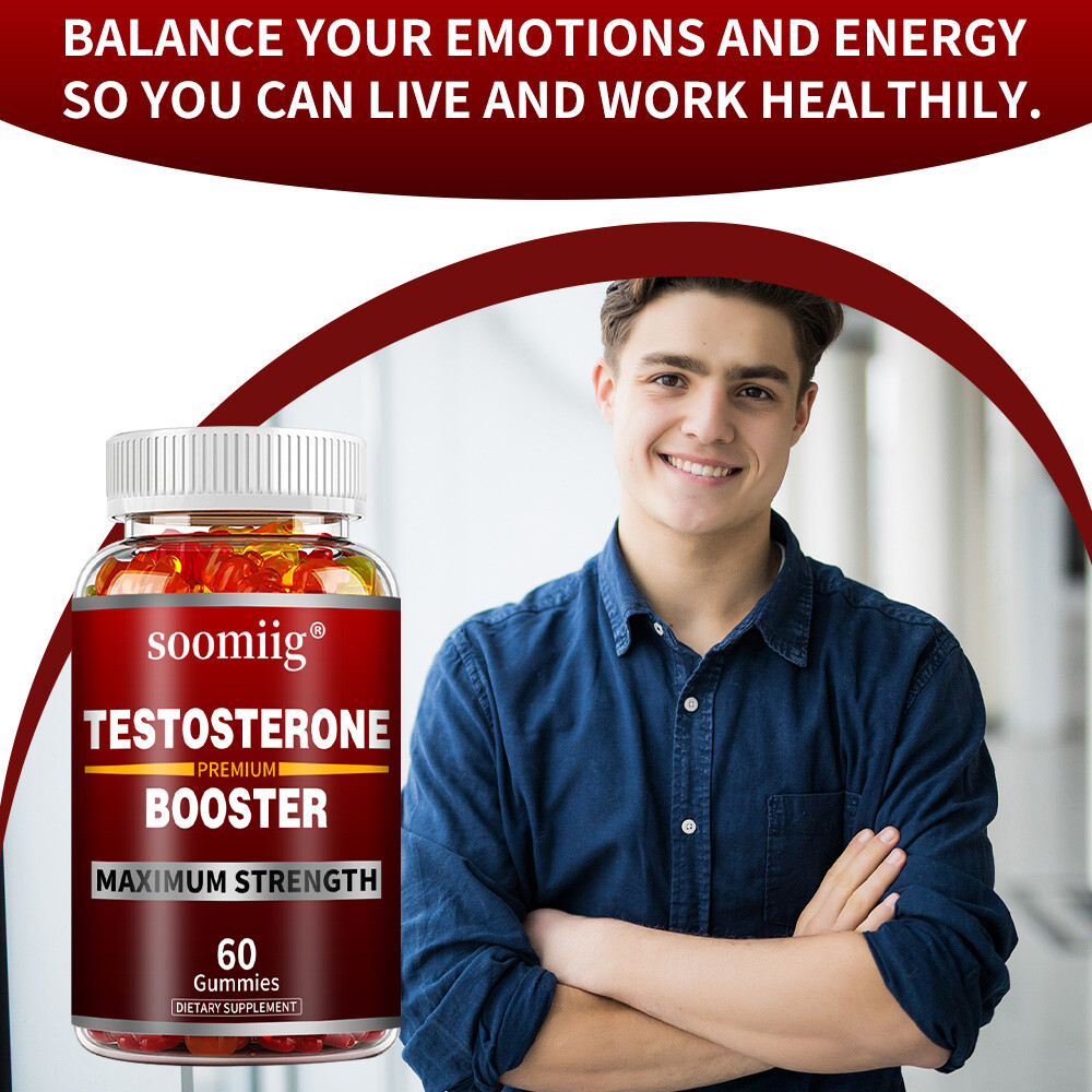 Testosteron Booster Supplement for Men, Energy & Endurance, 30/60 Gummies