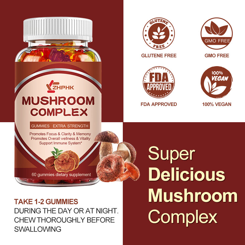 Lion Mane Mushroom Compound Soft Candy for Strong Memory Intelligence Brain 60pc