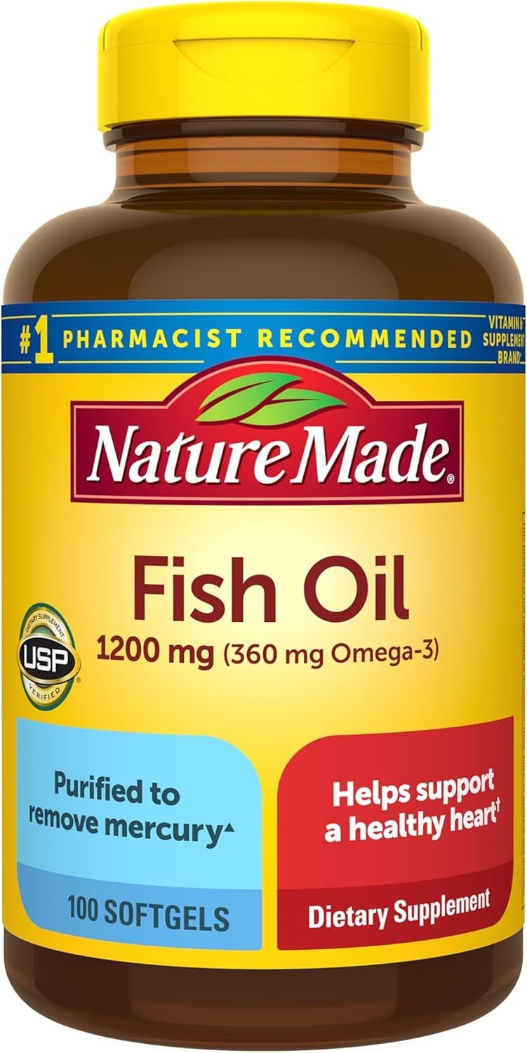 Nature Made Fish Oil Omega 3 Supplements, 1200mg Softgels, Omega 3 Fish Oil for