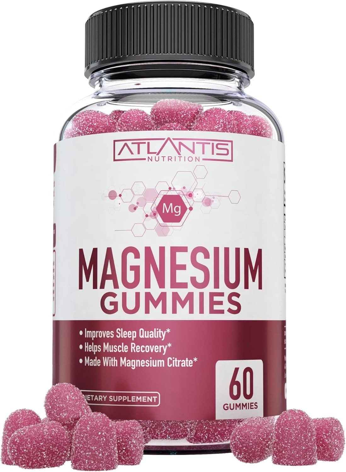 Atlantis Nutrition Magnesium Citrate Gummies – Magnesium Gummies – 90mg . 05/26