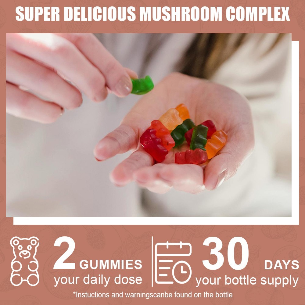 2 Bottles Mushroom Complex Supplement for Energy, Memory Immune System Support﻿