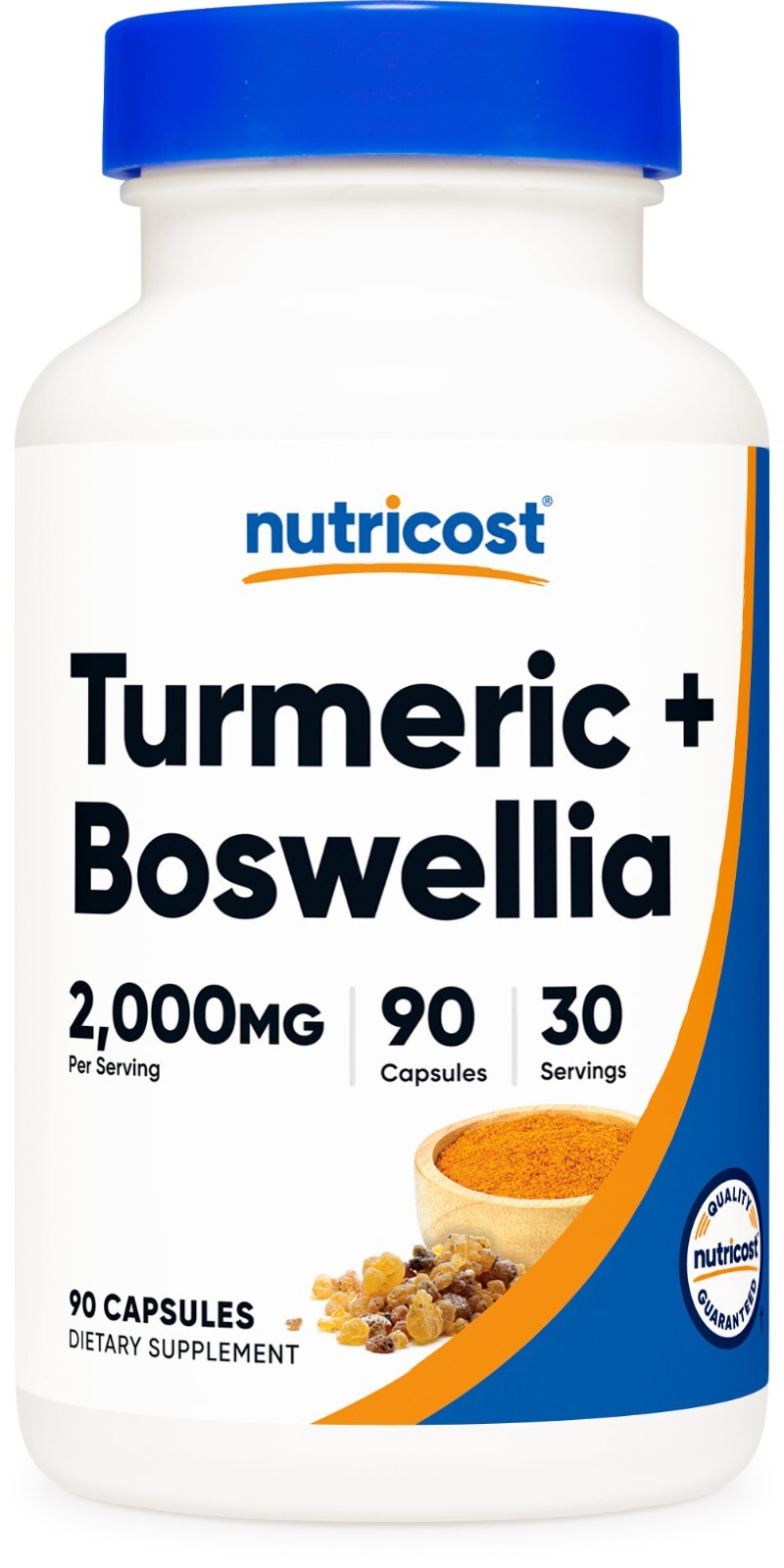 Nutricost Turmeric + Boswellia Supplement (2000mg) 90 Capsules – with BioPerine®