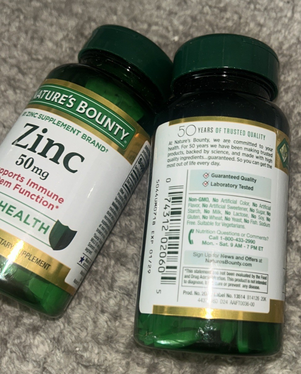 2 ~ Zinc Supports Immune System Function Dietary Supplement 50 mg Caplets 100 Ct