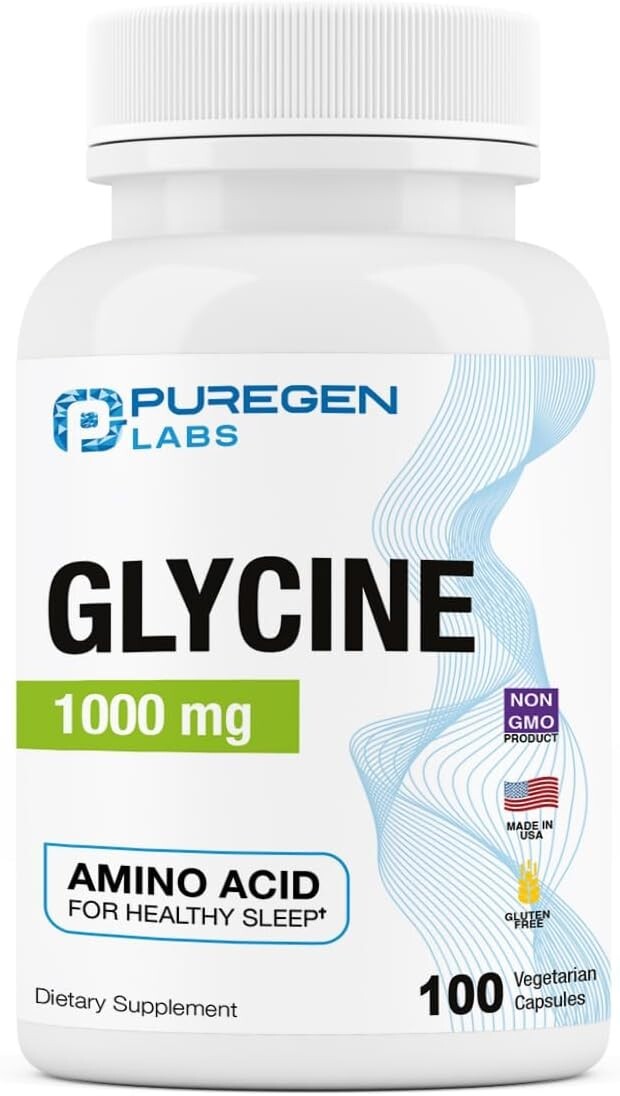 Puregen Labs Glycine | 1000 mg 100 Veg Capsules | 1Pk | Exp. 07/27