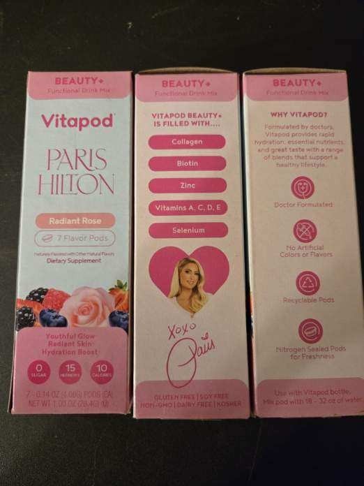 Lot Of 3 Vitapod Paris Hilton Radiant Rose Flavor Pods BB 11/2026