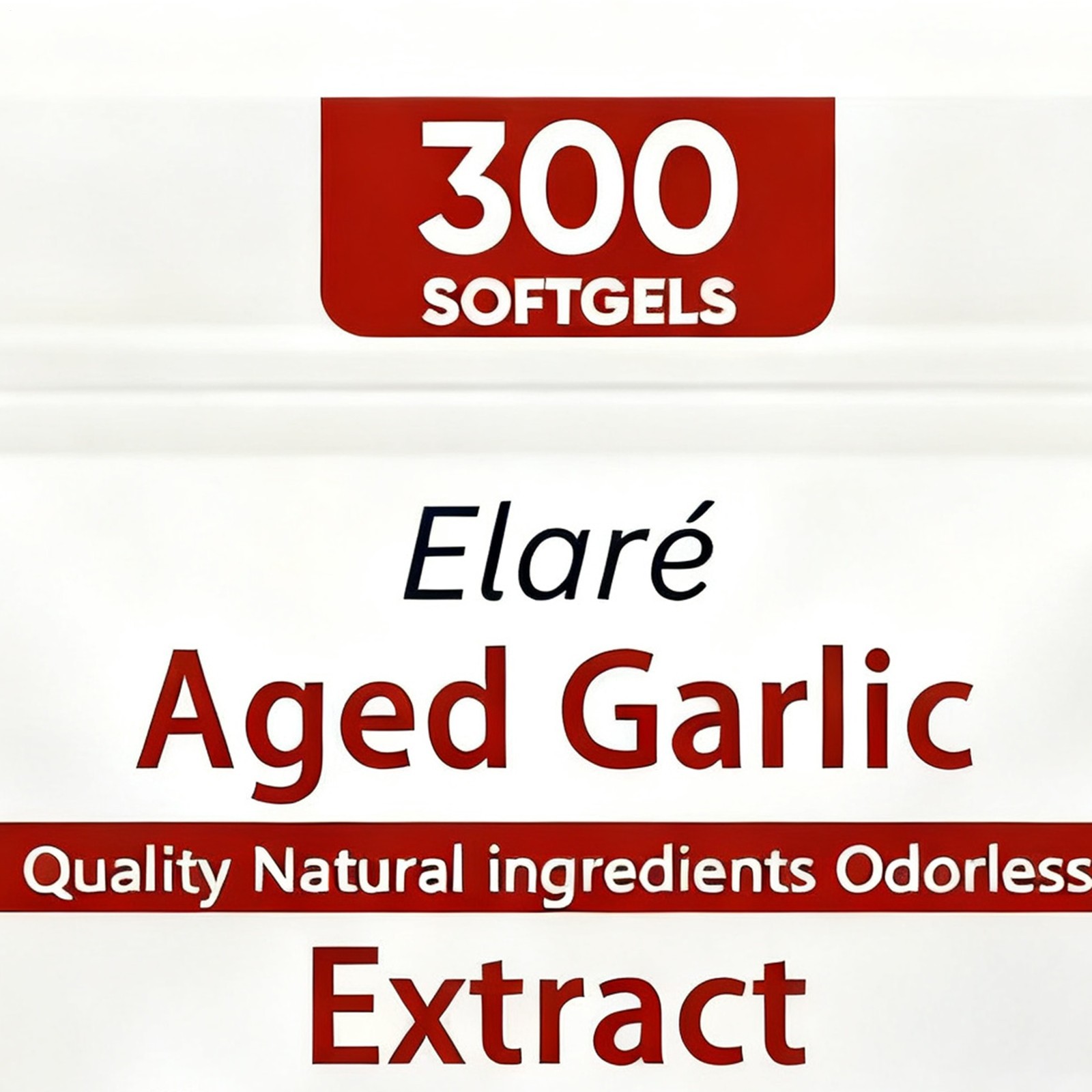 2PCS Elare Aged Garlic Extract, 300 Softgels, 7500mg Odorless | Heart & Immune